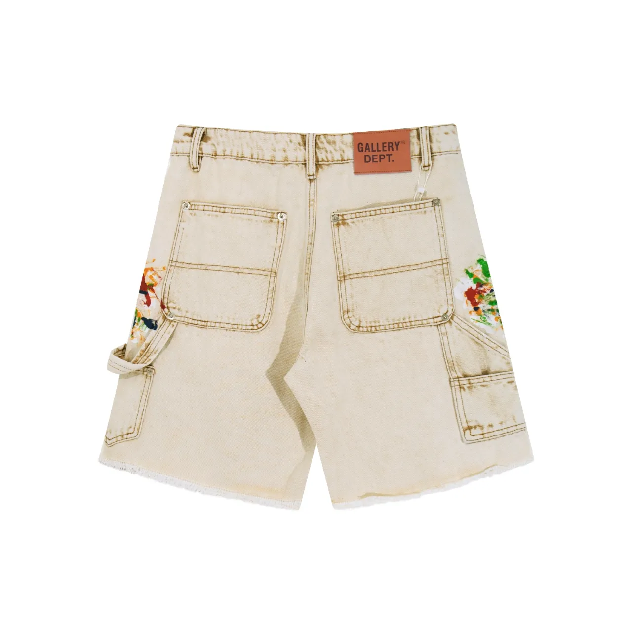 668#Gallery Dept New Splashed Ink Splashed Paint Logging Pants Spliced ​​Cargo Pants Washed Jeans Shorts Beautiful Trendy Five-Fifth Pants Versatile Casual Pants Blue Black Gray Khaki S~XL P250